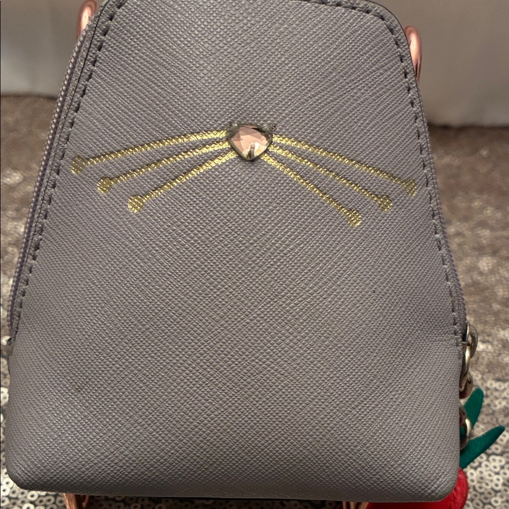 Gray Bunny Coin Purse Kate Spade w Carrot Zip & Fuzzy Tail Leather 2017 - Picture 4 of 10